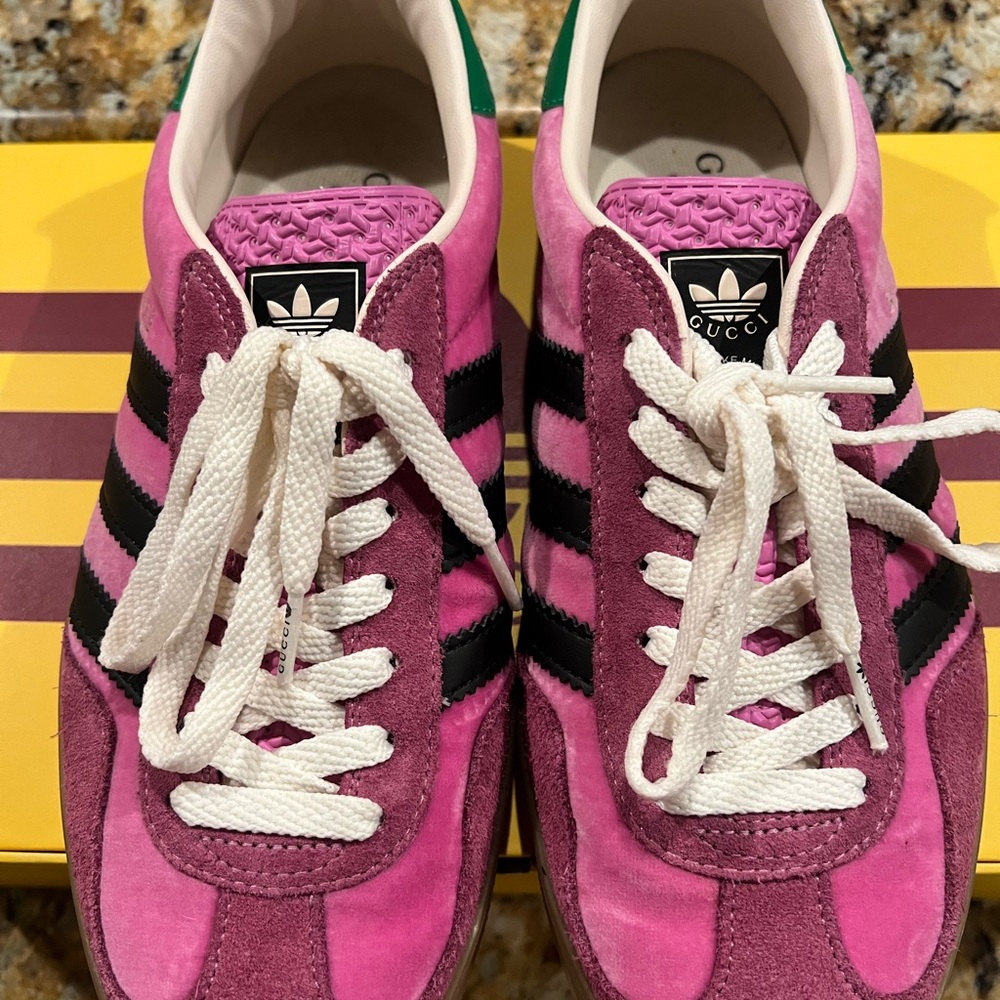 Gucci Pink and Black Sneakers with Box